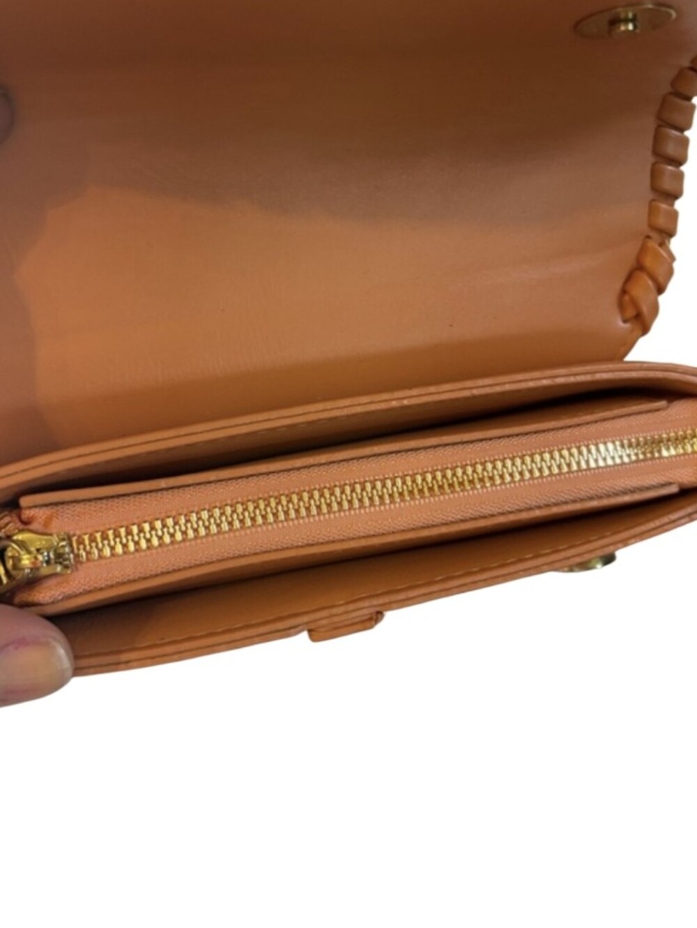 Braided Trim Coral Saddle Shoulder Bag - Picture 3 of 4